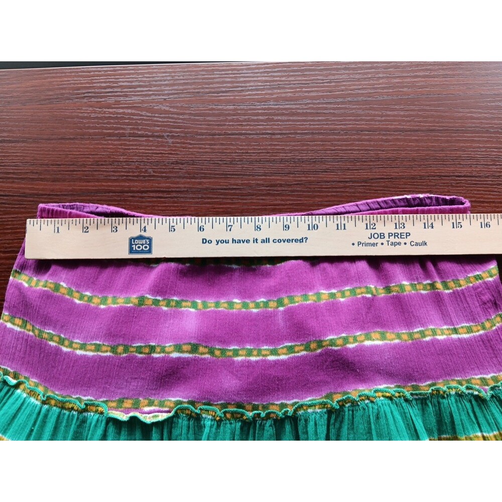 Ralph Lauren Multicolor Tiered Boho Maxi Skirt Petite Medium 100% Cotton EUC - Picture 5 of 6